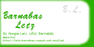 barnabas letz business card