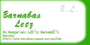 barnabas letz business card